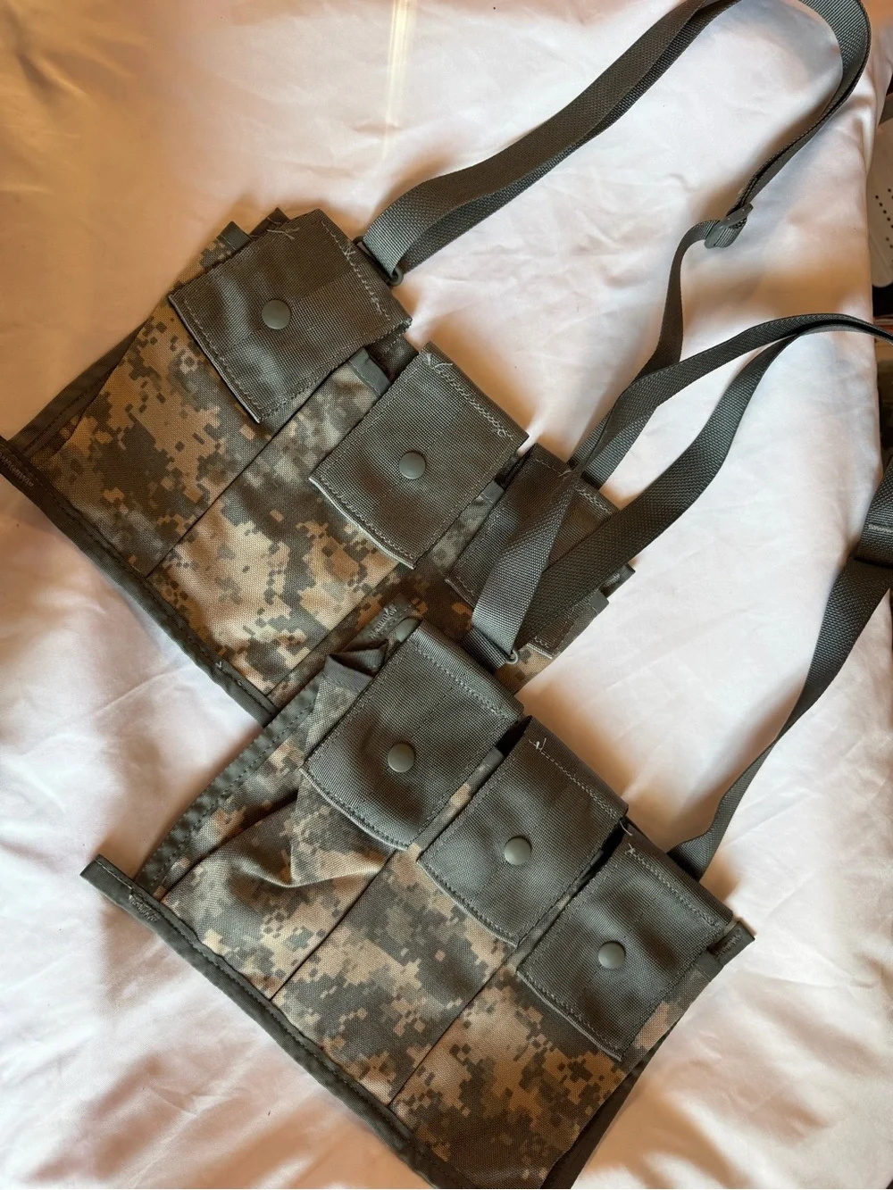 Military-Style Green Digital Camo Chest Rig set of two